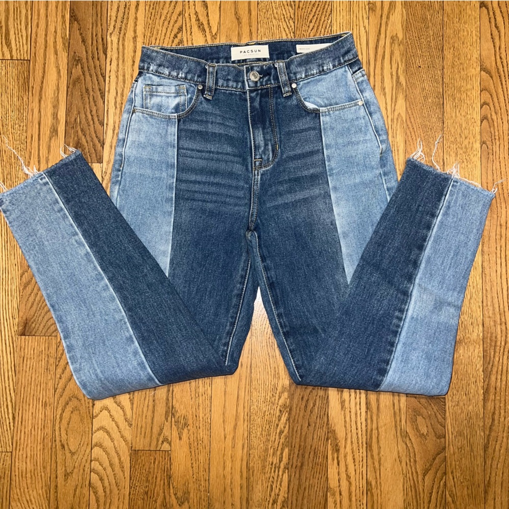PacSun Two-Tone Blue Ankle Jeans